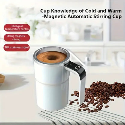 Smart Stainless Steel Electric Coffee Cup – Self-Stirring & Heat Keeping Mug | USB Rechargeable | Zinggal Qatar