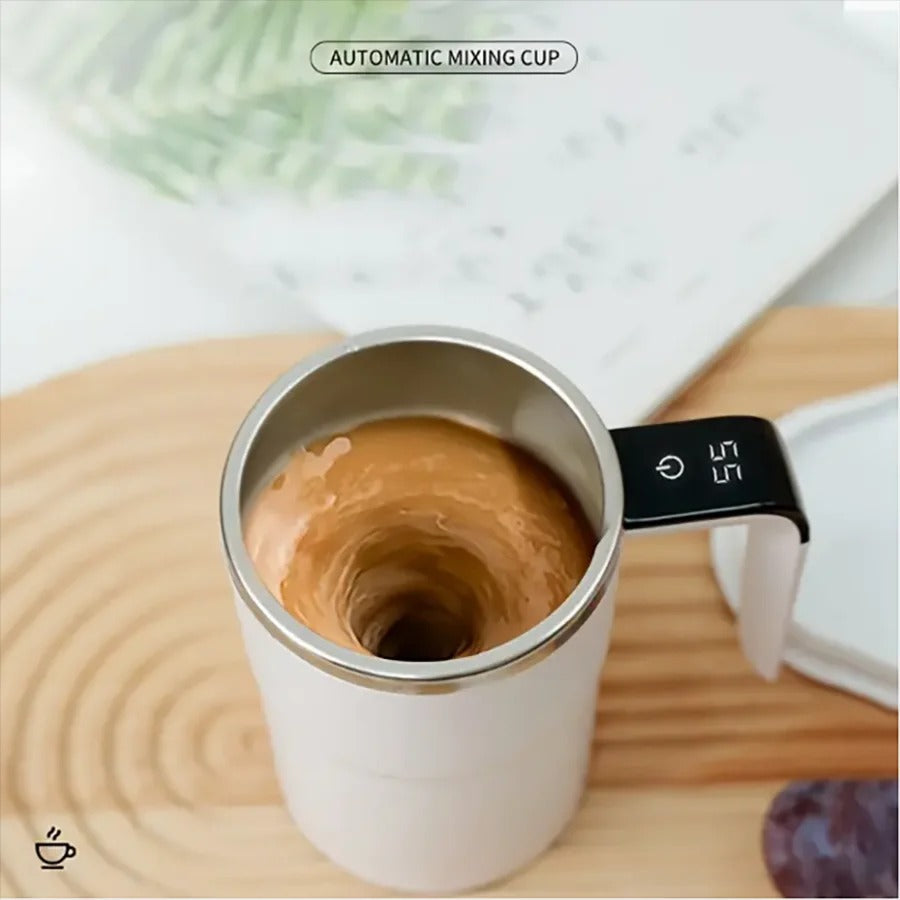 Smart Stainless Steel Electric Coffee Cup – Self-Stirring & Heat Keeping Mug | USB Rechargeable | Zinggal Qatar