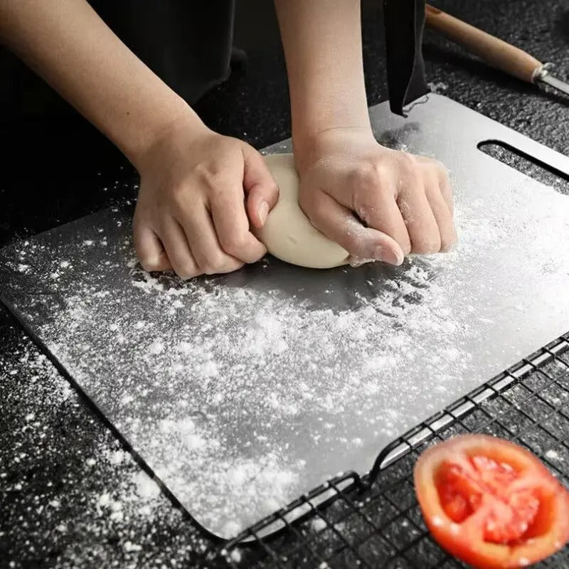 Stainless Steel Cutting Board for Kitchen – Metal Chopping Board for Meat, Fruits & Vegetables- zinggal qatar