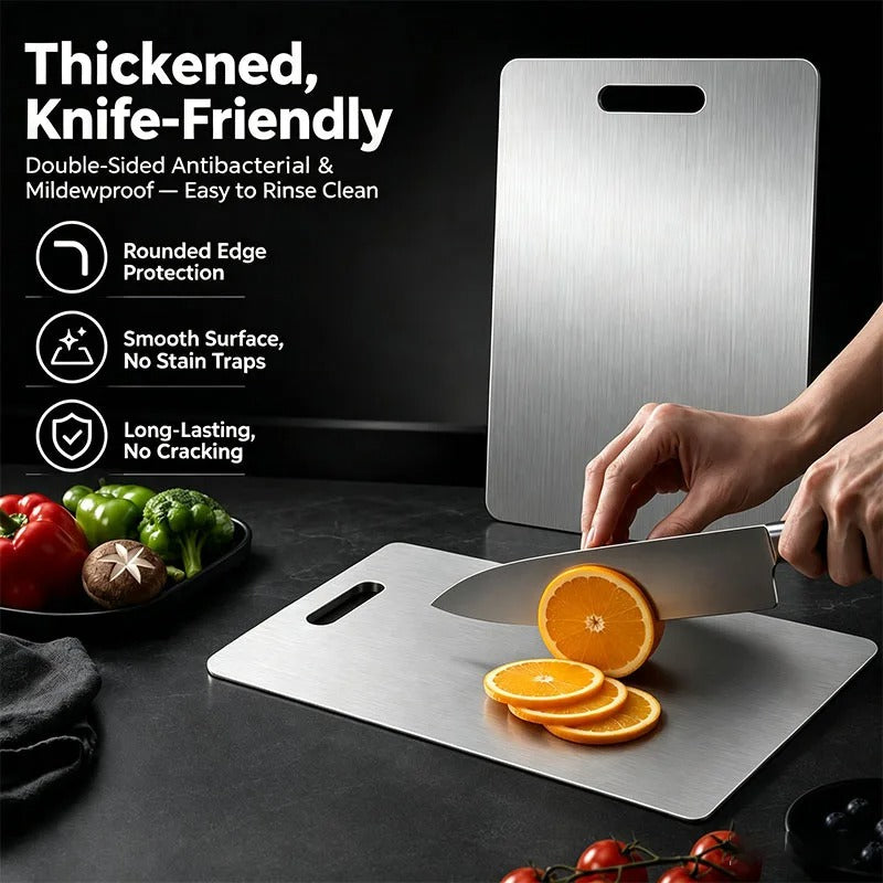 Stainless Steel Cutting Board for Kitchen – Metal Chopping Board for Meat, Fruits & Vegetables- zinggal qatar