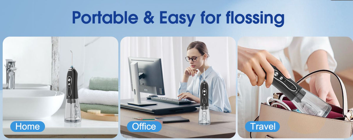portable Cordless Water Dental Flosser- oral Irrigator Orthodentic teeth cleaner –  | Zinggal Qatar