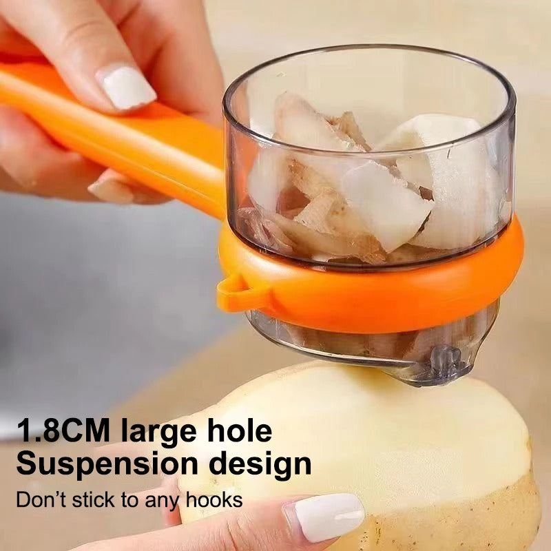 Vegetable & Fruit Peeler with Storage Box | Peel Catcher Kitchen Tool zinggal