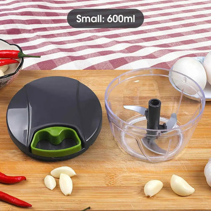Manual Garlic Chopper | Hand-Pull Vegetable & Onion Chopper with Garlic and Chili Press