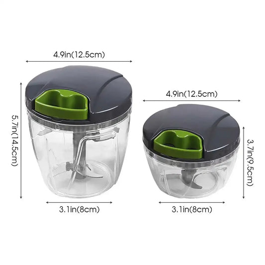 Manual Garlic Chopper | Hand-Pull Vegetable & Onion Chopper with Garlic and Chili Press