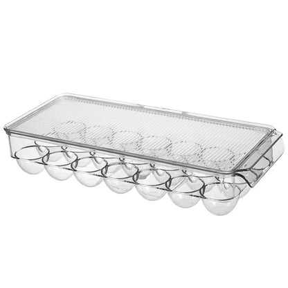 Egg Storage Box with Lid | Transparent Refrigerator Egg Tray & Fresh Storage Container